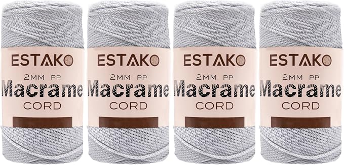 Estako 2 mm PP Polyester Macrame Cord 100% Polypropylene Perfect Supplies by Estako