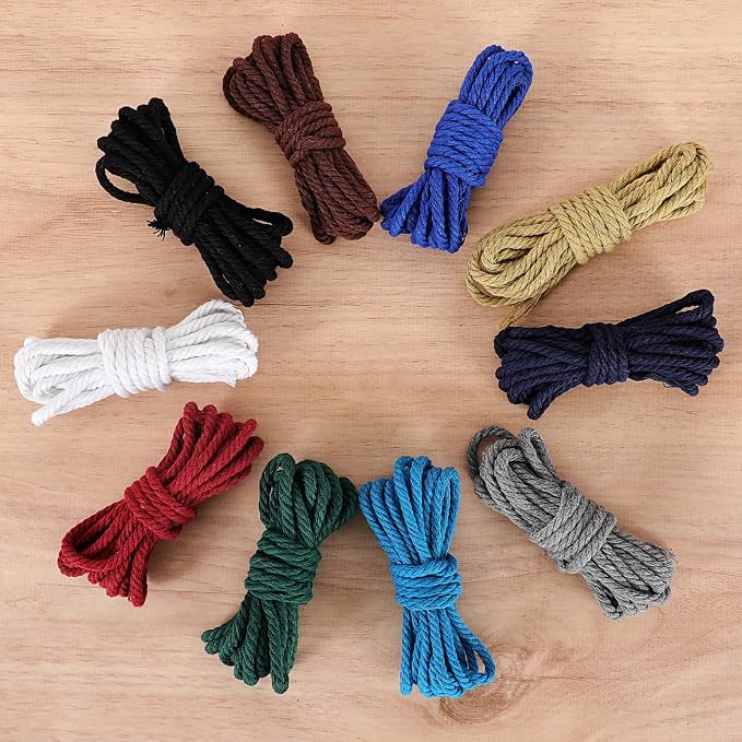 Macrame Cord 4mm x 328yd | 100% Natural Cotton Macrame Rope | 4 Strand Twisted - Image 5