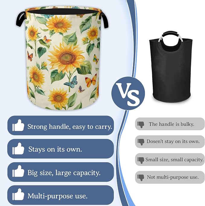 Vintage Sunflowers Laundry Hamper - Image 3