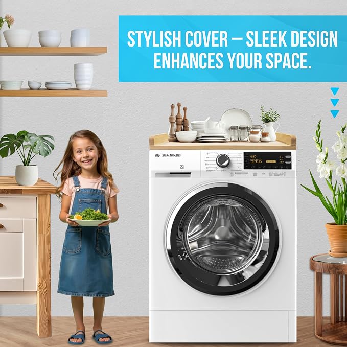 Skywin Washer Dryer Countertop 24 x 29.9 x 3.1 Inches, Single Real Solid Wood - Image 6