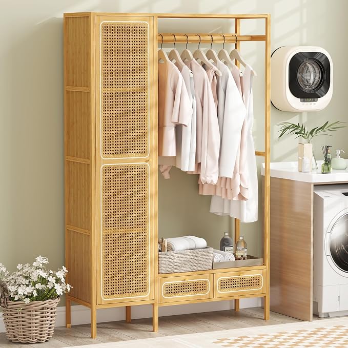 Giantex Bamboo Clothes Rack - Image 6