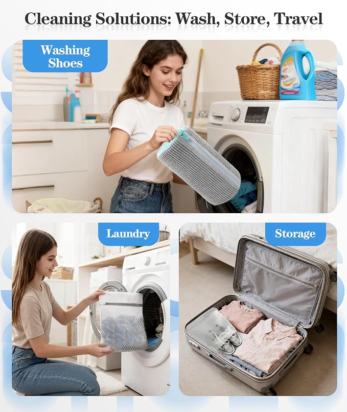 3-IN-1 Laundry & Shoe Washing Machine Bag Kit : Laundry Shoe Bag - Image 6