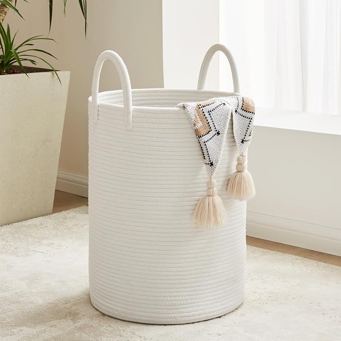 Cotton Rope Laundry Hamper by YOUDENOVA, 58L - Image 8