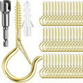 100 Pack Screw-in Hooks for Outdoor String Lights, Q Hanger Hooks for Outside by FSAH