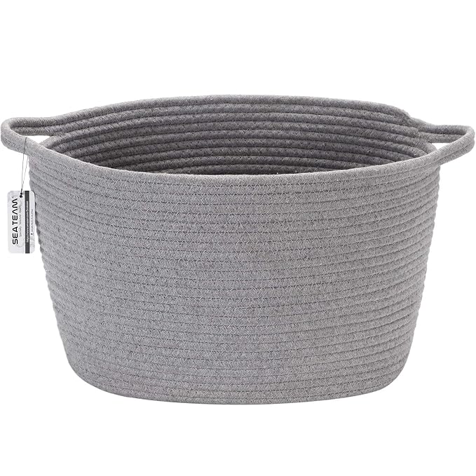 Sea Team Oval Cotton Rope Woven Storage Basket by SeaTeam
