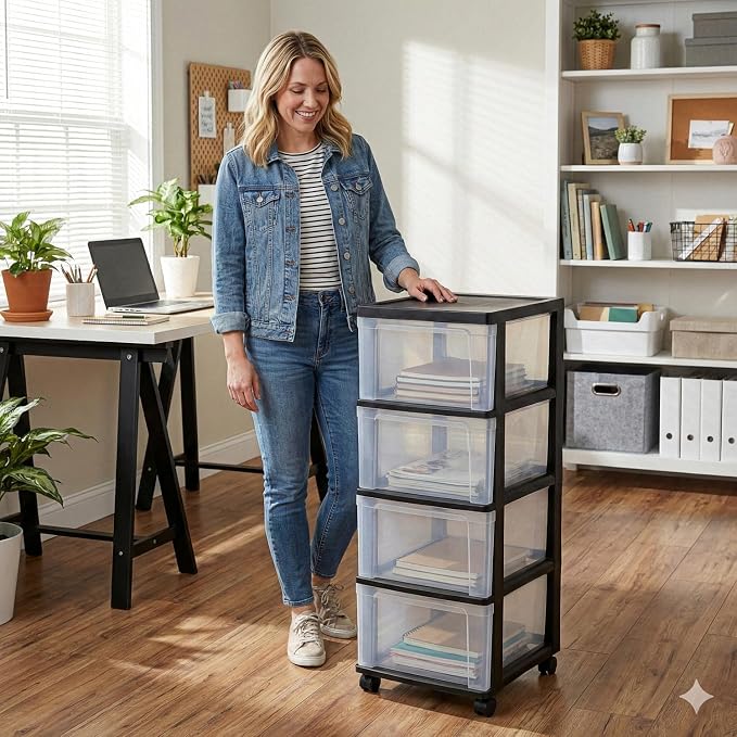 4-Drawer Narrow Storage Cart - Image 2