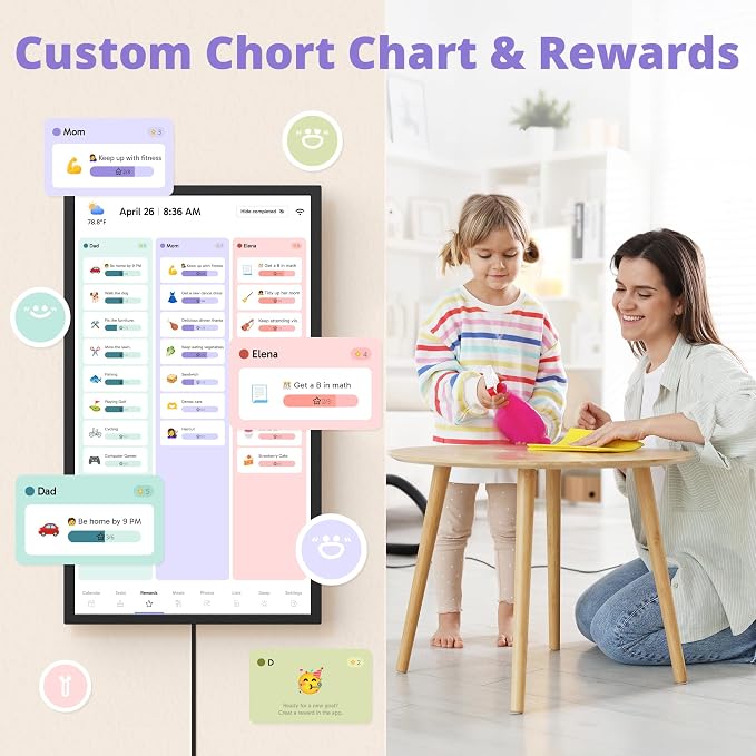 Digital Wall Calendar 32 Inch Touch Screen, Electronic Smart Calendar Chore - Image 5