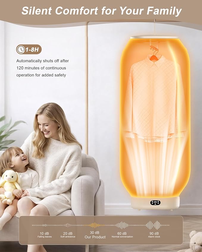 Bottom-Up Airflow Portable Clothes Dryer – Even Drying, No Warping, Fully Dries - Image 7