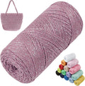 Sparkle Macrame Cord 1.5mm x 306 Yards Cotton Glitter Yarn by LEREATI