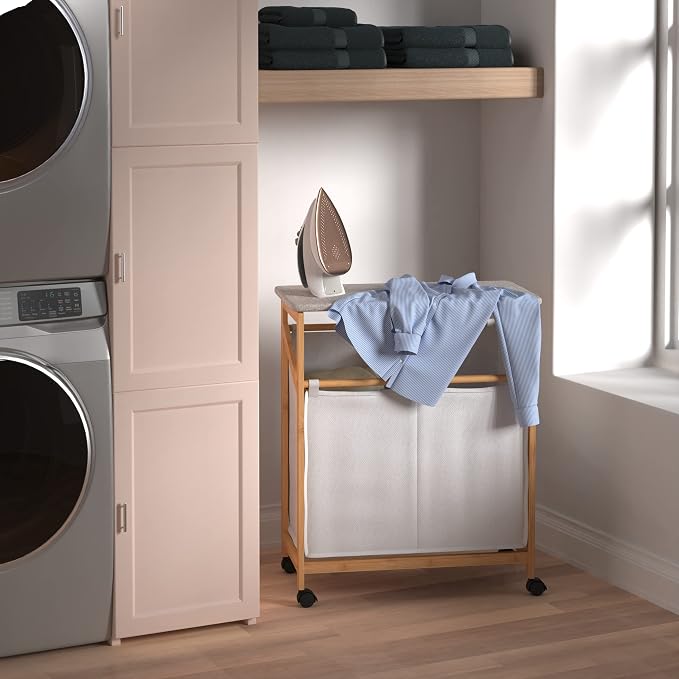 ClosetMaid Bamboo Laundry Hamper Cart - Image 6