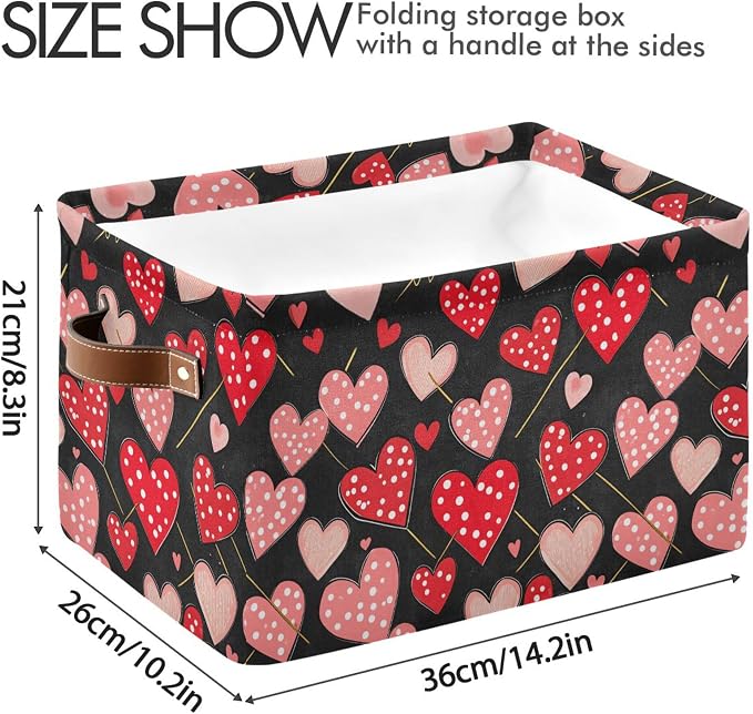 Wamika Happy Valentine's Day Black Storage Basket - Image 3