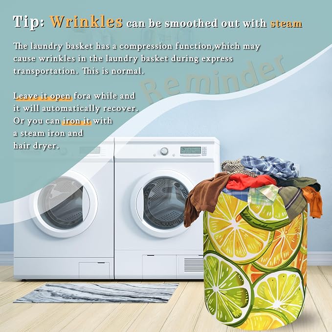 Yellow Lemon Laundry Hamper Tropical Lemons Laundry Basket - Image 6