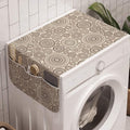 Ambesonne Beige Washing Machine Organizer, Abstract Ornate Circular Composition by Ambesonne