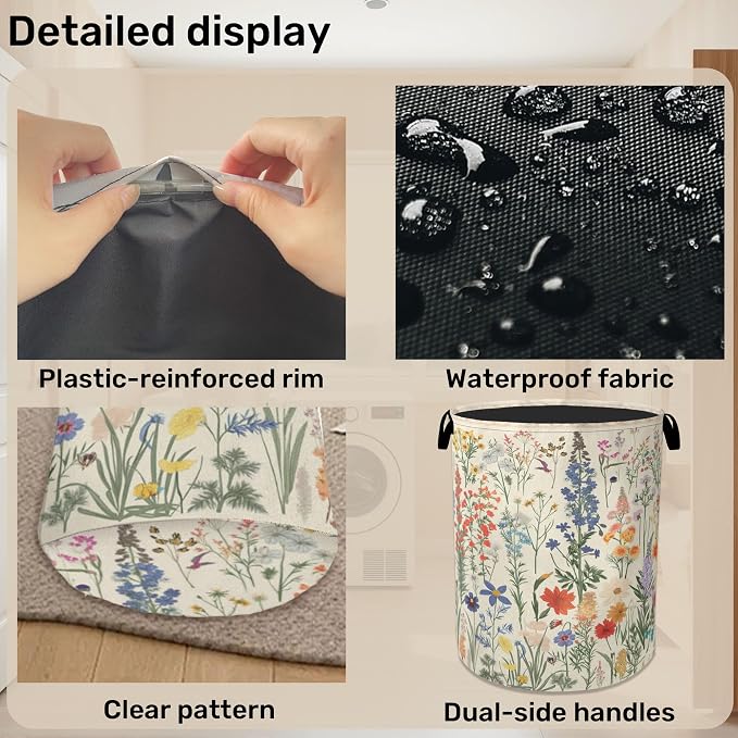 Summer Wild Herbs Large Clothes Hamper Bag - Image 5
