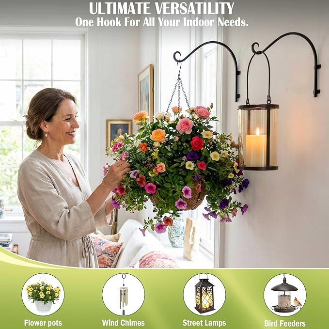 Heavy Duty Hanging Plant Bracket: 50lbs Weight Capacity - Image 7