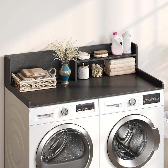 Washer Dryer Countertop, Over The Washer Dryer Folding Shelf by FUNHUKSON