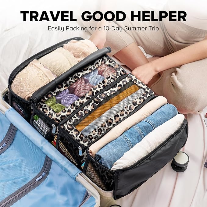 Suitcase Organizer, Travel Luggage Organizer Hanging Shelves Packing Cube - Image 5