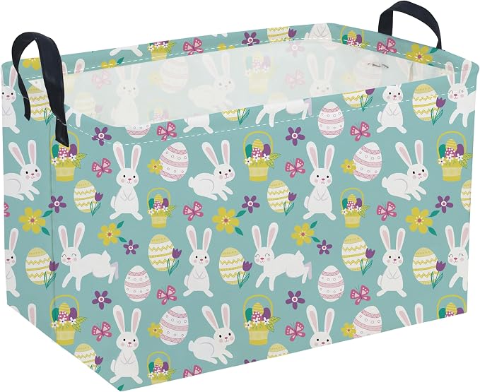 Sanjiaofeng Rectangular Easter Basket Eggs Storage Bins, Cute Storage Basket by Sanjiaofen