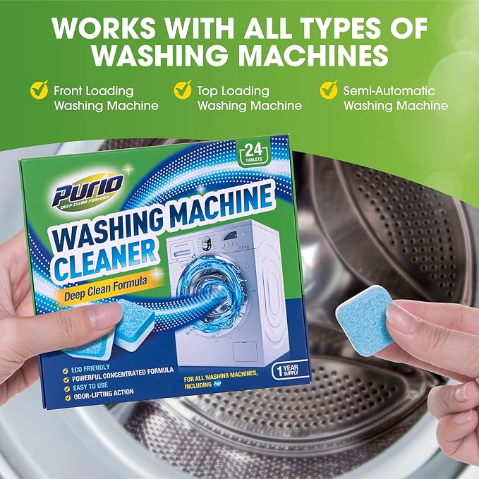 Washing Machine Cleaner Tablets 24-Ct Deep Cleaning Formula Washer Machine - Image 2