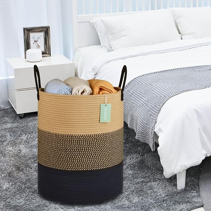 Large Blanket Basket, Tall Laundry Basket 65L, Nursery Hamper - Image 7