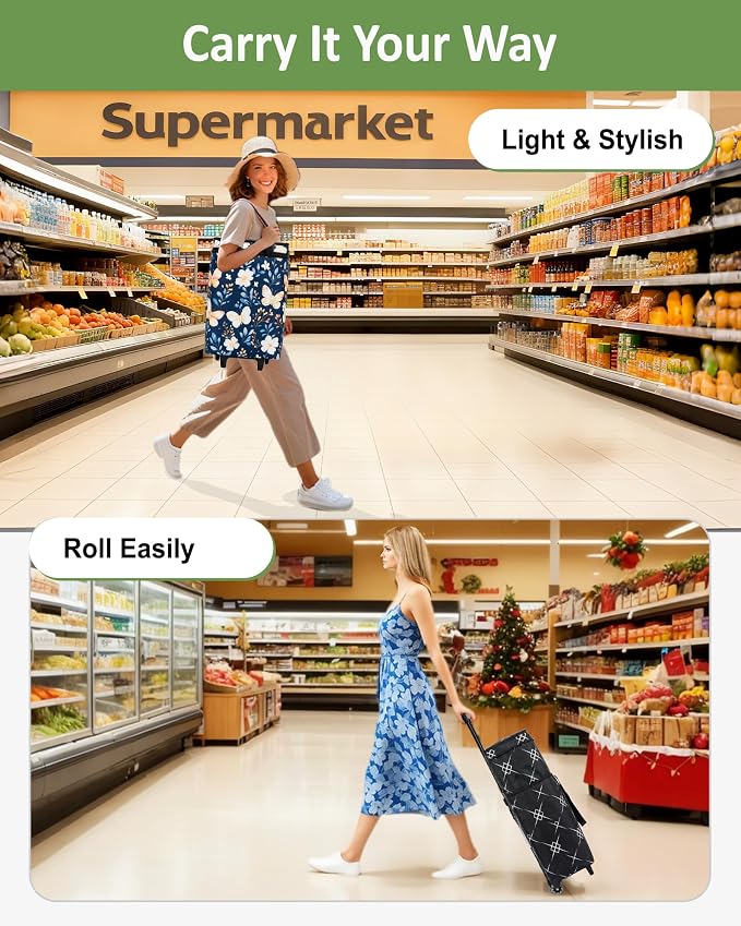 Foldable Rolling Bag, Portable Small Shopping Cart - Image 6