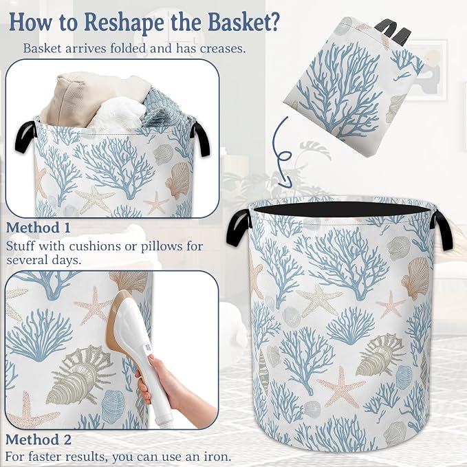 Starfish Coral Shells Laundry Hamper - Image 6