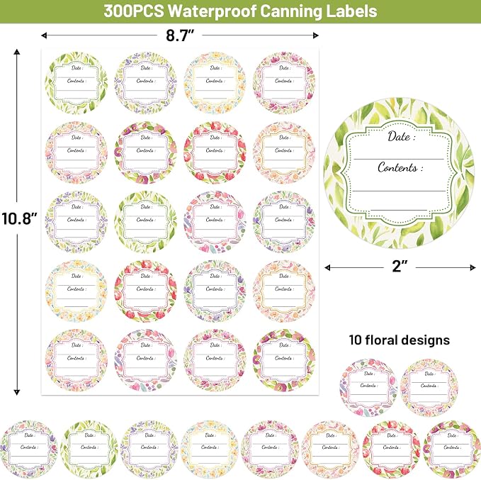 Fancy Land 300 Waterproof Canning Labels - Image 2