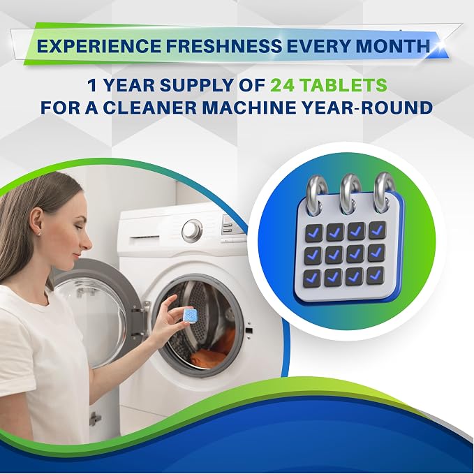 Washing Machine Cleaner Tablets, 24 Pack–Deep Cleaning Tablets - Image 6