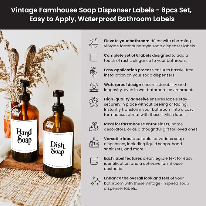 Vintage Farmhouse Mouthwash and Lotion Labels - Image 6