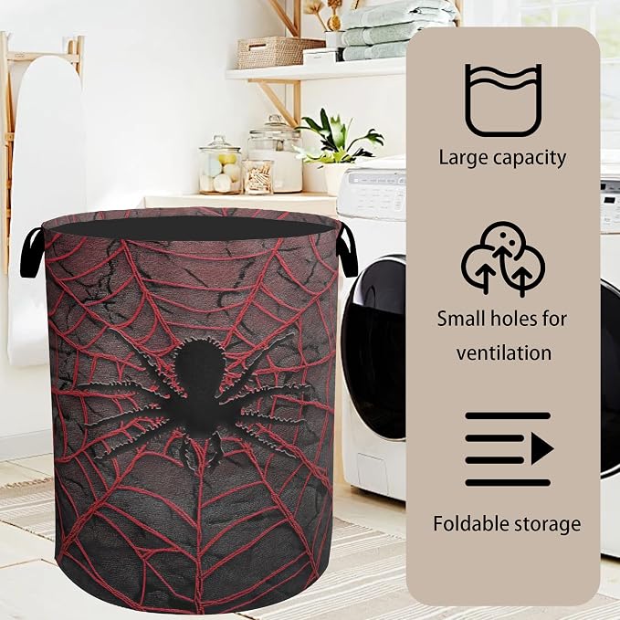 Spider Web Cool Foldable Laundry Hamper - Image 7