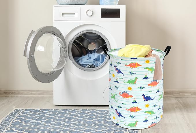 Round Laundry Basket Storage Bins Nursery Hamper Gift Baskets - Image 3