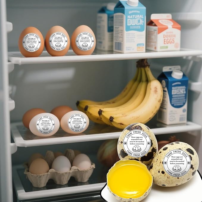 500 Pcs 2 Inch Farm Fresh Eggs Carton Labels Self-Adhesive Unwashed Stickers - Image 7