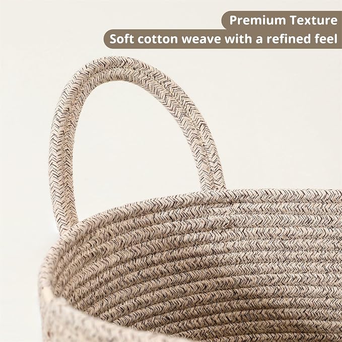 40L Woven Laundry Basket Hamper, 100% Natural Cotton Rope, Handwoven & Durable - Image 7