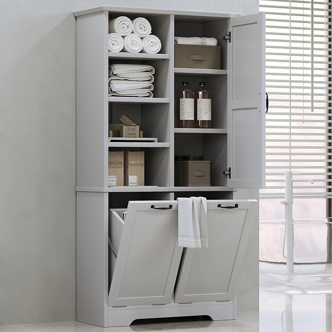 68" Tall Bathroom Storage Cabinet - Image 4