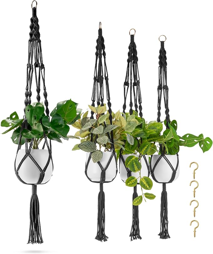 Sorbus Macrame Plant Hanger Indoor Outdoor Hanging Plant Pots Cotton Rope by Sorbus