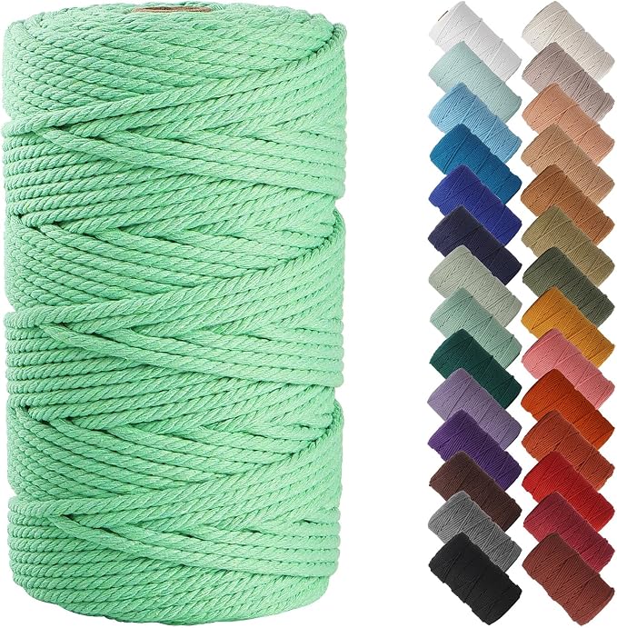 NOANTA Aqua Green Macrame Cord 4mm x 109yards, Colored Macrame Rope, Cotton by NOANTA