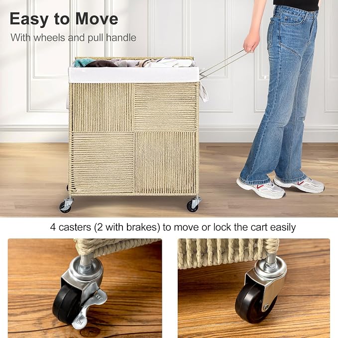 WOWLIVE Double Laundry Hamper - Image 7