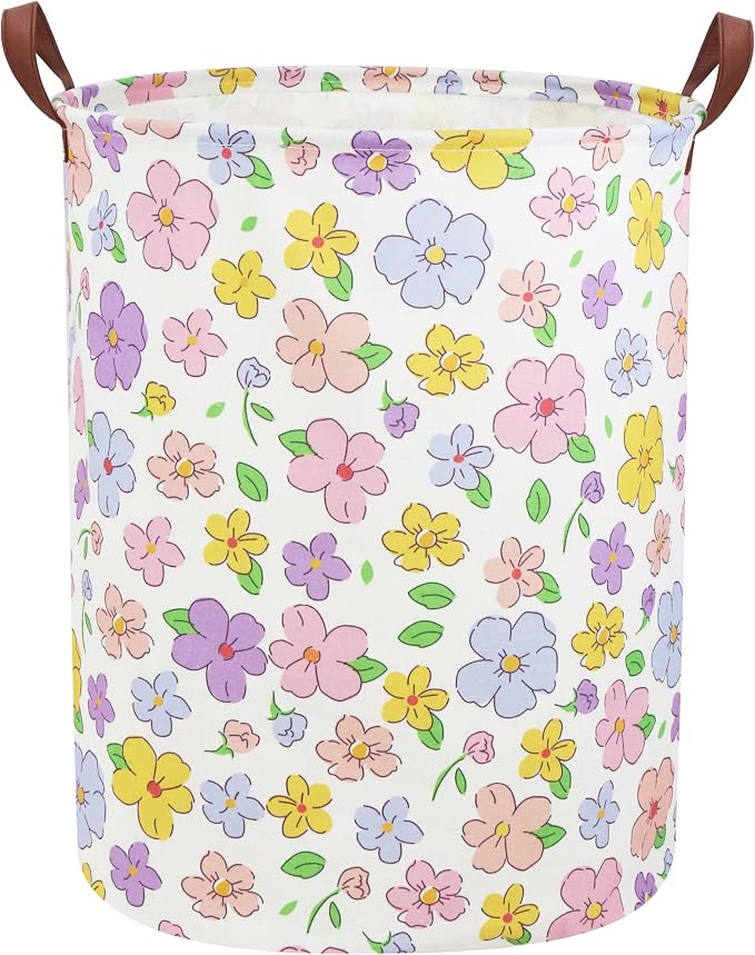 Kids Laundry Hamper, Flower Laundry Basket Collapsible Girls Storage Baskets by Sanjiaofen