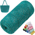 Sparkle Macrame Cord 1.5mm x 306 Yards Cotton Glitter Yarn by LEREATI