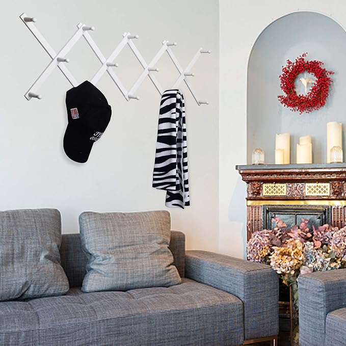 WEBI Accordion Wall Hanger, Expandable Wooden Hat Rack - Image 4