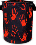 Blood Spatter Hand Print Laundry Basket Blood Drop Pattern Foldable Oxford by NUTAINLA