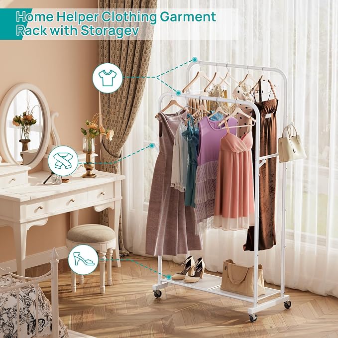 SINGAYE Clothing Rack Garment Coat Racks Drying Metal Freestanding - Image 9
