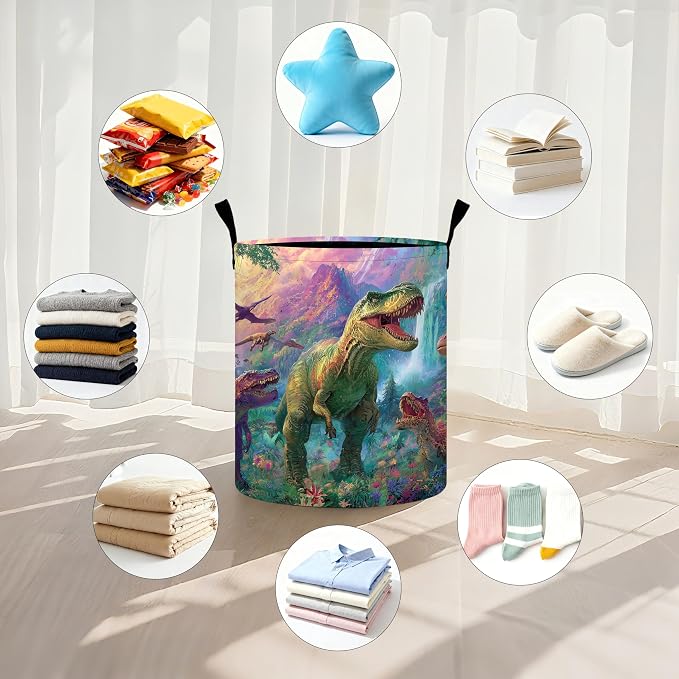 Dinosaurs Animal Laundry Basket Storage Bin Foldable Laundry Hamper Clothes - Image 5