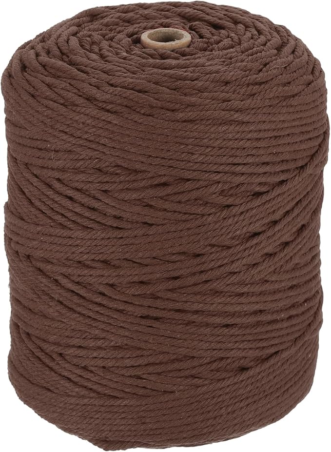 HARFINGTON Natural Macrame Cord 3mm x 328 Yards 4 Strand Twisted Cotton Macrame by HARFINGTON