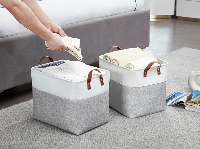 DECOMOMO Extra Large Storage Baskets, Fabric Storage Bins - Image 2