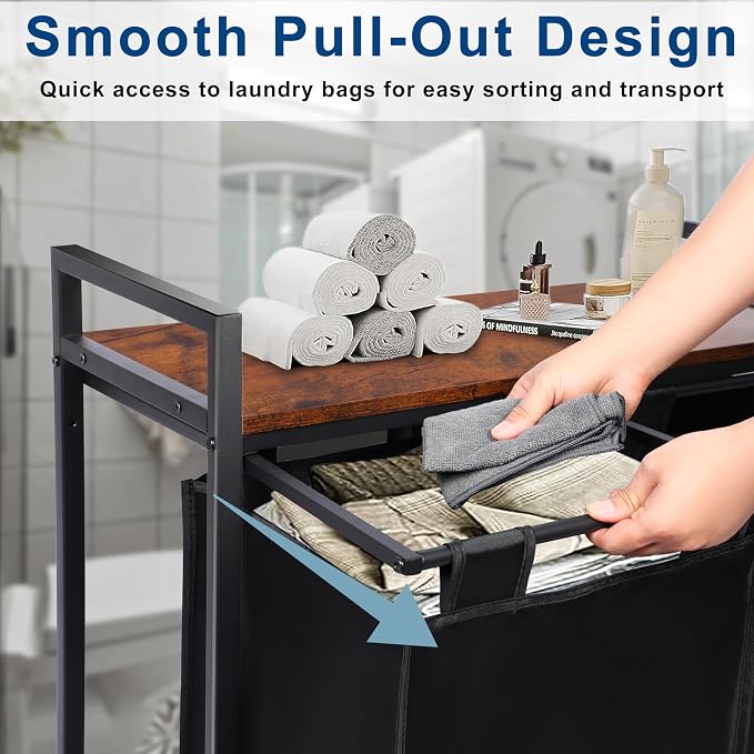 Whitmor Laundry Sorter, 92L Laundry Hamper - Image 4