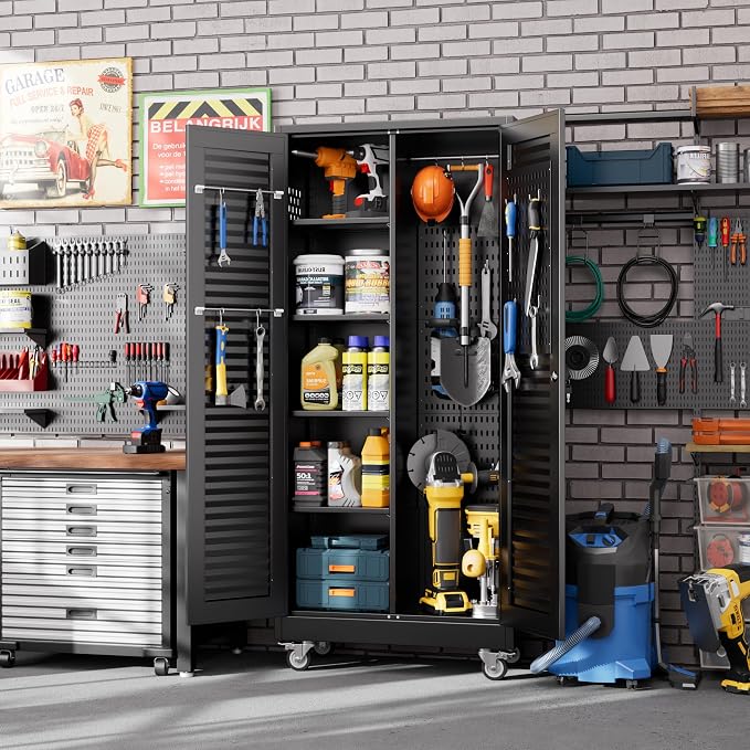 Metal Broom Closet Storage Cabinet - Image 2