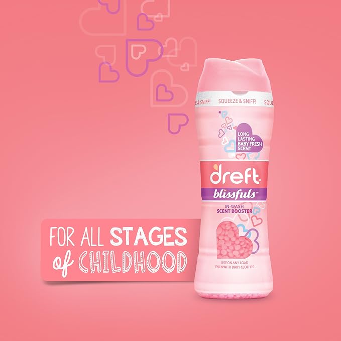 Dreft Blissfuls In-Wash Laundry Scent Booster Beads, Baby Fresh Scent, 24 oz - Image 4