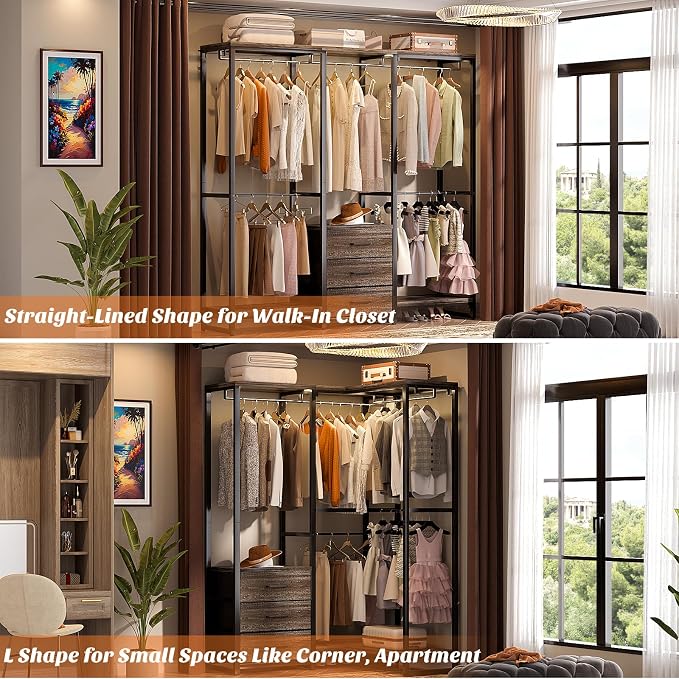 Aheaplus Garment Rack Heavy Duty Clothes Rack - Image 3