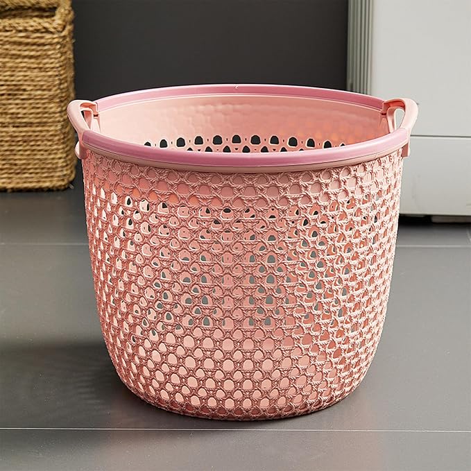 Flexible Laundry Basket with Handles, Portable Round Bin, Plastic Laundry by Unknown